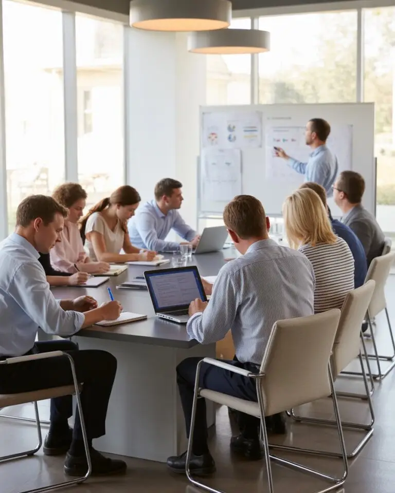des personnes dans une salle de formation